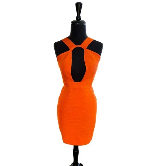 strapless open back dress S/S 1993 Orange Bandage Mini Dress main image 1